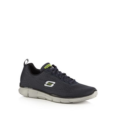 Skechers Big and tall navy 'equalizer' lace up trainers